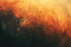 Closeup of the surface of Mars with a view of space. photo