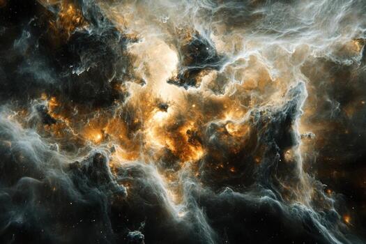 Cosmic cloud formations with swirling gas and dust. photo