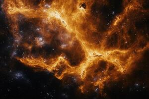 Cosmic Nebula with glowing gas clouds and stars. photo