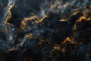 Cosmic Nebula with Golden Dust and Stars. photo