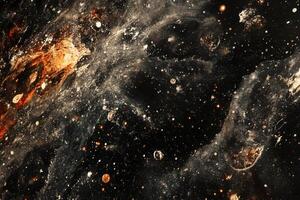 Cosmic nebula with swirling gas and stars. photo