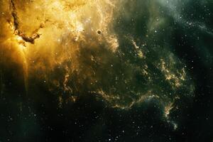 Cosmic nebula with swirling clouds of gas and dust in a deep space. photo