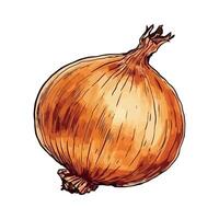 Fresh onion vegetables, ripe and healthy eating icon isolated vector