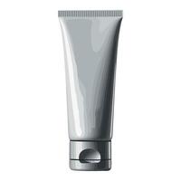 Plastic container holds moisturizer packet vector