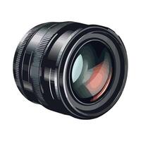 Modern camera equipment with zoom and reflection icon isolated vector