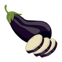 eggplant fresh vegetable, icon isolated design vector