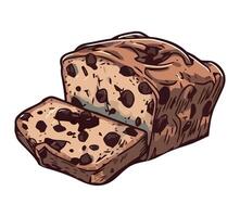 Sweet chocolate bread on white backdrop vector
