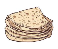 Stack of fresh pita bread icon design isolated vector
