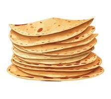 Stack of pita bread icon isolated vector