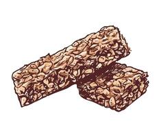 Homemade wheat cereal bar vector