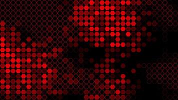 Red color appearing and disappearing hexagonal shapes modern design black geometrical background video