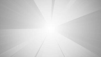 White color randomly rotating glowing optical flair light rays modern design loop able futuristic background video