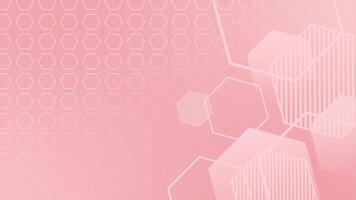 Red color slowly moving hexagonal shapes modern design geometrical background video