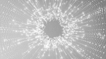multicolor glowing shooting stars with circular dots 3D tunnel hi-tech design futuristic background video