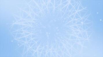 Royal blue color glowing plexus design with moving bokeh particles abstract background video
