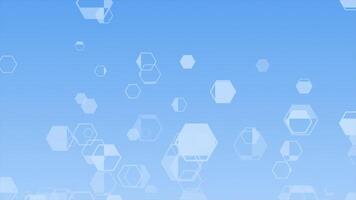 Royal blue color slowly moving upward hexagon shape with check pattern modern design geometrical background video