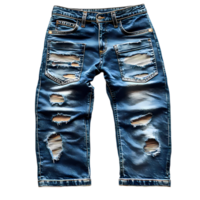 a pair of ripped jeans on a transparent background png