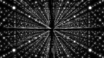 White and Black color 3d slowly moving glowing hi-tech particles in cyberspace futuristic design technology background video