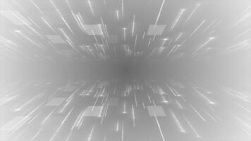 White and Black color 3d glowing shooting particles in 3d cyberspace futuristic design technology background video