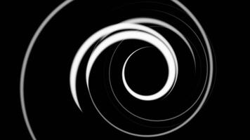 white color glowing lines rotating and moving in circular motion modern design black background video