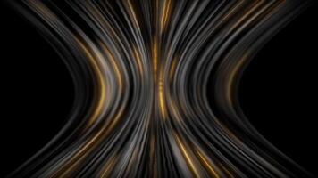 White and Black color 3d flowing lines with glowing golden lines modern design futuristic 3d background video