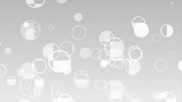 White and Black color circular shapes element moving upward with check pattern modern design geometrical background video