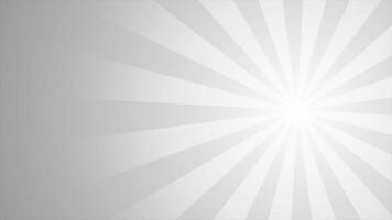 White color randomly rotating glowing optical flair light rays modern design loop able futuristic background video