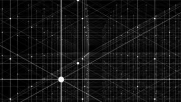 White and Black color 3d slowly moving hi-tech particles in3d cyberspace with mesh pattern futuristic design technology background video