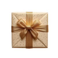 gift box with golden ribbon Christmas png