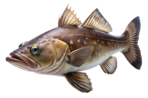 Sablefish swimming, isolated on a transparent background png