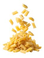 Pasta pieces Floating in mid-air isolated on transparent background png