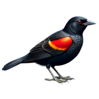 Red-winged Blackbird isolated on transparent background png
