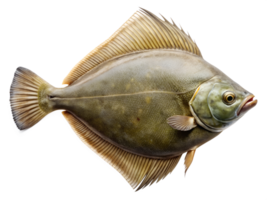 Halibut Fish swiming isolated on a transparent background png