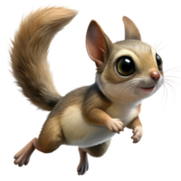 3D rendering of a cute squirrel rodent, with large expressive eyes and a small body png