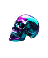 hyper-realistic 3D skull floating in darkness png