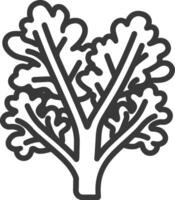 A black and white illustration of a tree vector