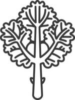 A black and white illustration of a tree vector