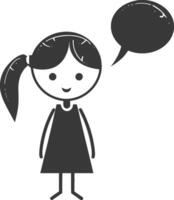 A cartoon girl with a speech bubble vector