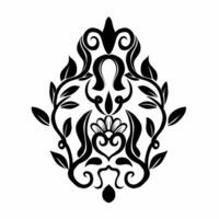 A black and white design with a floral pattern vector