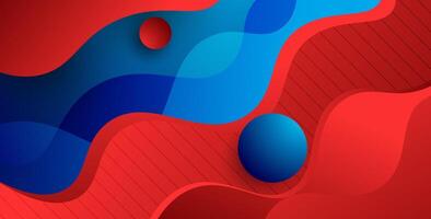 dynamic abstract red blue liquid color gradient wavy geometric fluid shape texture background. eps10 vector