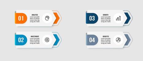 Workflow for presentation infographic. vector