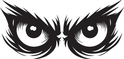 Angry Sharp Eyes Designed Silhouette vector