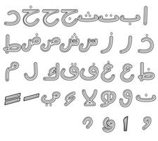 Hijaiyah tracing guide vector