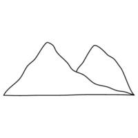 Simple mountain view line vector