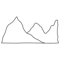 Simple mountain view outline vector