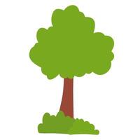 A tree with green grass vector