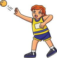 Track and Field Female Putting the Shot Clipart vector