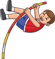 Track and Field Athlete Pole Vaulting Clipart vector