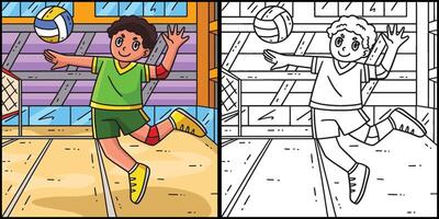 Volleyball Player doing a Jump Serve Illustration vector