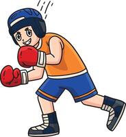Boxing Boxer Evading Cartoon Colored Clipart vector